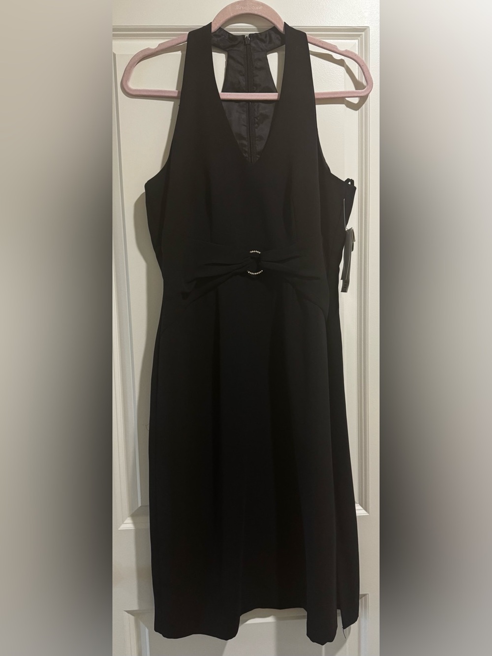 Sheri Martin Black Sleeveless Midi Dress with Waist Ring Detail